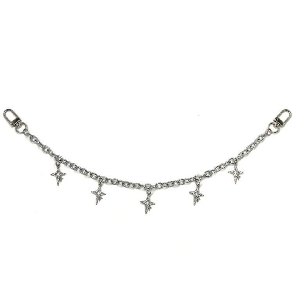 Silver Four Corner Star Bag Charm Accessories